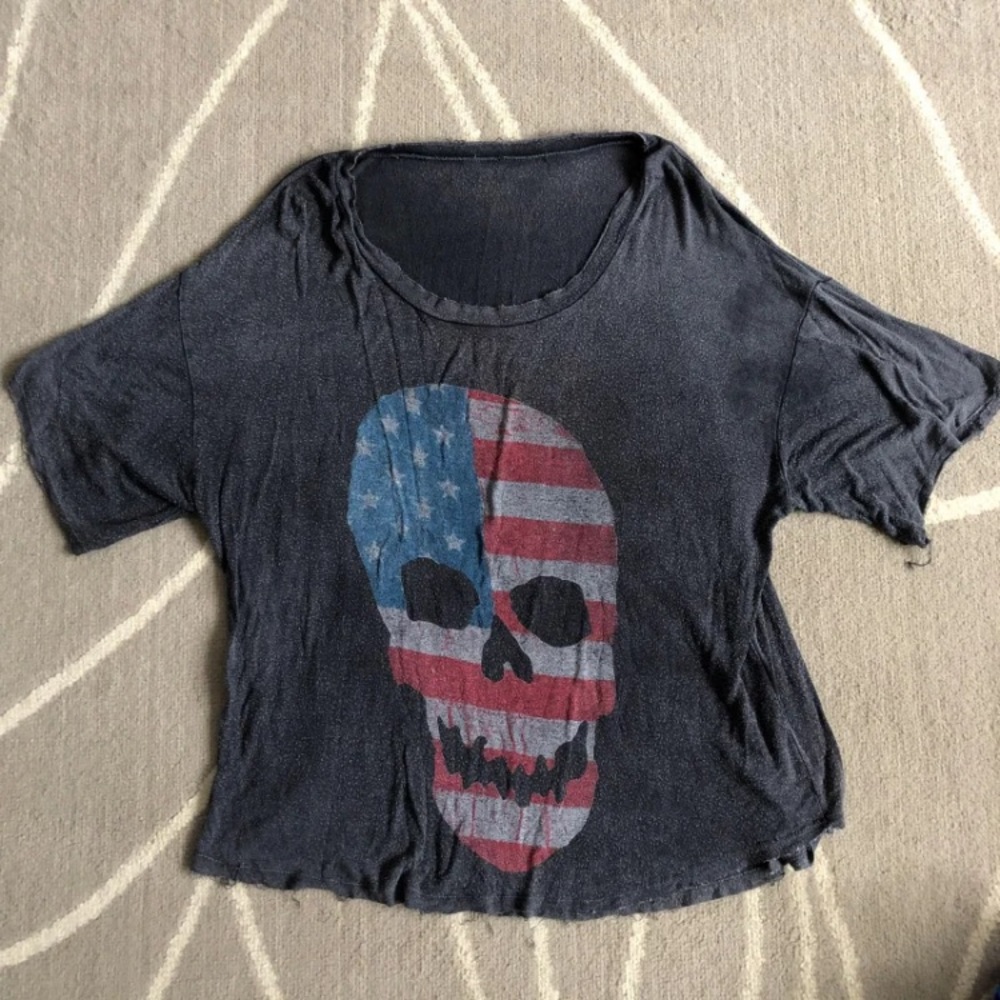BM John Galt Skull Flag T-shirt